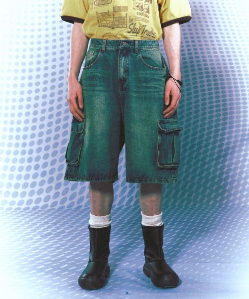 MAINBOOTH(メインブース)の「Vintage Cargo Denim Shorts(BLUE)(その他パンツ・レディース・その他・1/2/3)」の3枚目の写真