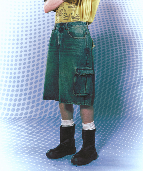 MAINBOOTH(メインブース)の「Vintage Cargo Denim Shorts(BLUE)(その他パンツ・レディース・その他・1/2/3)」の4枚目の写真