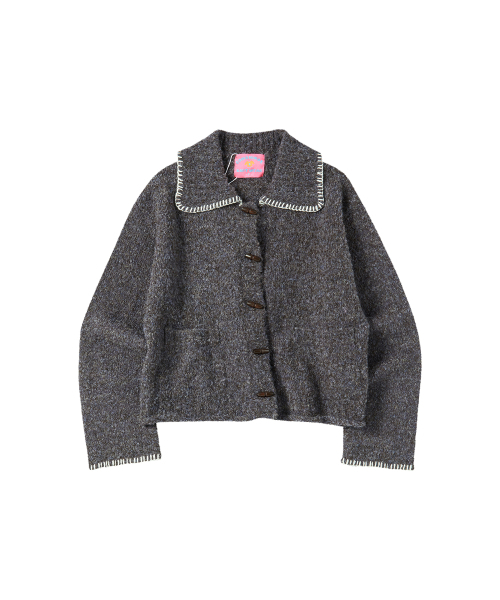 COMONINOZ（コモニノズ）の「W BOUCLE SWEATER CARDIGAN [CHARCOAL]（カーディガン/ボレロ・レディース・チャコール・FREE）」の2枚目の写真