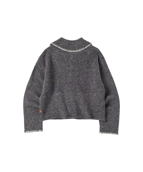 COMONINOZ（コモニノズ）の「W BOUCLE SWEATER CARDIGAN [CHARCOAL]（カーディガン/ボレロ・レディース・チャコール・FREE）」の3枚目の写真