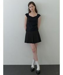 classic pleats skirt - black