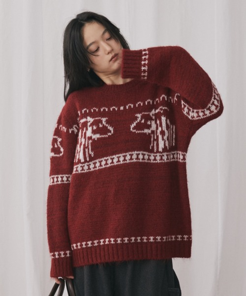ノルディックアニマルニット（ニット/セーター）｜MERLOT（メルロー
