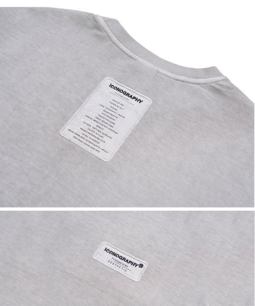 ICONOGRAPHY（アイコノグラフィー）の「PIGMENT LABEL TAGLINE SVGR（Tシャツ/カットソー・レディース・シルバー・MEDIUM/LARGE）」の3枚目の写真