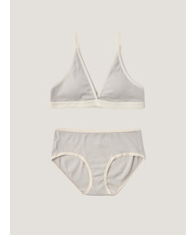 SOOPUI（スープイ）の「[SET] Triangle Ribbed Modal Bra & Panties - Gray（ブラ&ショーツ）」