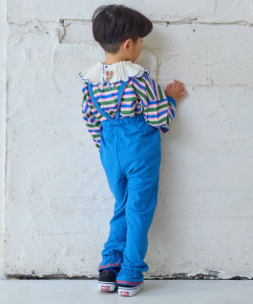 MARKEY'S（マーキーズ）の「先染めマルチボーダーロンティー（Tシャツ/カットソー・キッズ・グリーン系その他/レッド系その他/イエロー系その他・80/90/95/100/110/120/130/140/150）」の17枚目の写真