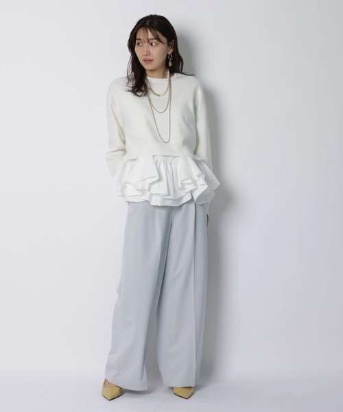 JUSGLITTY（ジャスグリッティー）の「ハートベルト付ワイドパンツ（その他パンツ・レディース・サックスブルー・2/1/0）」の8枚目の写真