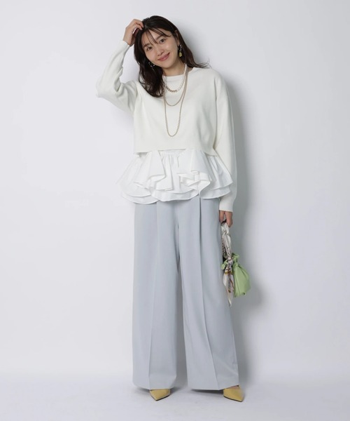 JUSGLITTY（ジャスグリッティー）の「ハートベルト付ワイドパンツ（その他パンツ・レディース・サックスブルー・2/1/0）」の9枚目の写真