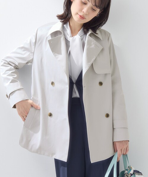 INDIVI（インディヴィ）の「【花粉付着防止／撥水／UVケア】名品トレンチコート（トレンチコート・レディース・ネイビー/ライトベージュ/ライトグレー系5/ライトグレー系3・38/36/15 /40/13/05/19）」の3枚目の写真