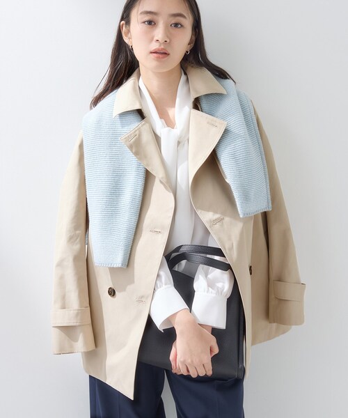 【美品♪】INDIVI サッシュベルト付きプレーントレンチコート 4XL相当 INDIVI（インディヴィ）の「◇【ハンドウォッシュ】サッシュベルト付き