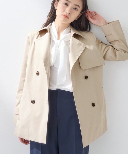 INDIVI（インディヴィ）の「【花粉付着防止／撥水／UVケア】名品トレンチコート（トレンチコート・レディース・ネイビー/ライトベージュ/ライトグレー系5/ライトグレー系3・38/36/15 /40/13/05/19）」の20枚目の写真