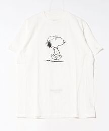 1PIU1UGUALE3 RELAX | 【1PIU1UGUALE3 RELAX × PEANUTS】ラインストーンクルーネックTシャツ / UST-26055(Tシャツ/カットソー)