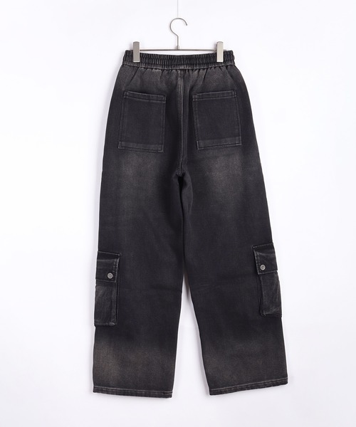 WESTSEA(ウエストシー)の「フェード加工 カーゴディテール ワイドデニムパンツ うっすら裏起毛(デニムパンツ・メンズ・ブラック/グレー・M/L/XL)」の9枚目の写真