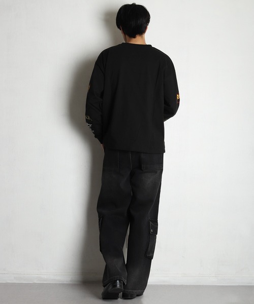 WESTSEA(ウエストシー)の「フェード加工 カーゴディテール ワイドデニムパンツ うっすら裏起毛(デニムパンツ・メンズ・ブラック/グレー・M/L/XL)」の21枚目の写真