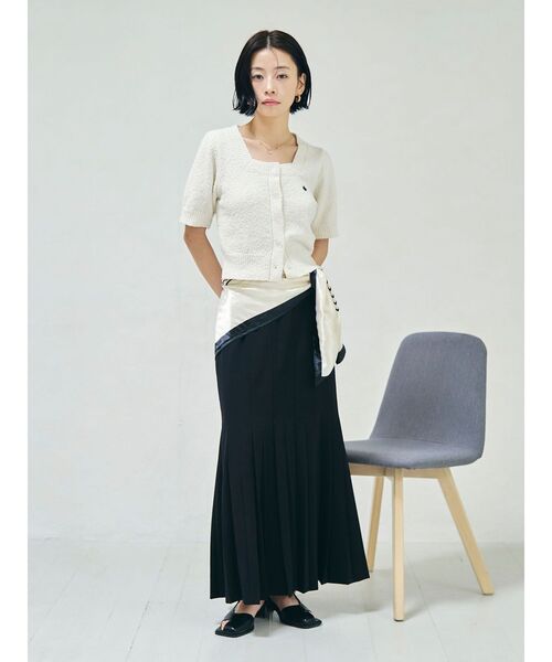 LAGUNAMOON(ラグナムーン)の「【POLO BCSコラボ】ブークレヤーンハーフスリーブコンパクトニットカーディガン(ニット/セーター・レディース・イエロー/オフホワイト/ネイビー/ホワイト/ライトブルー・FREE)」の19枚目の写真