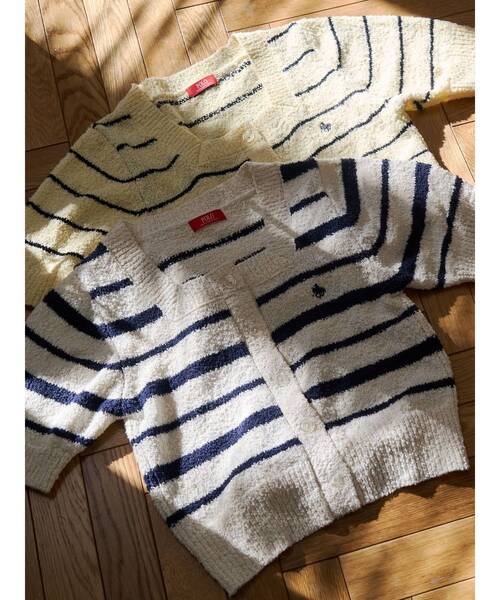 LAGUNAMOON（ラグナムーン）の「【POLO BCSコラボ】ブークレヤーンハーフスリーブコンパクトニットカーディガン（ニット/セーター・レディース・イエロー/オフホワイト/ネイビー/ホワイト/ライトブルー・FREE）」の17枚目の写真