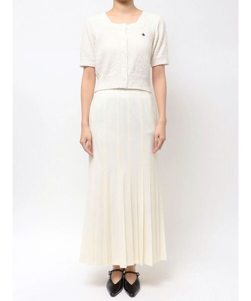 LAGUNAMOON(ラグナムーン)の「【POLO BCSコラボ】ブークレヤーンハーフスリーブコンパクトニットカーディガン(ニット/セーター・レディース・イエロー/オフホワイト/ネイビー/ホワイト/ライトブルー・FREE)」の10枚目の写真