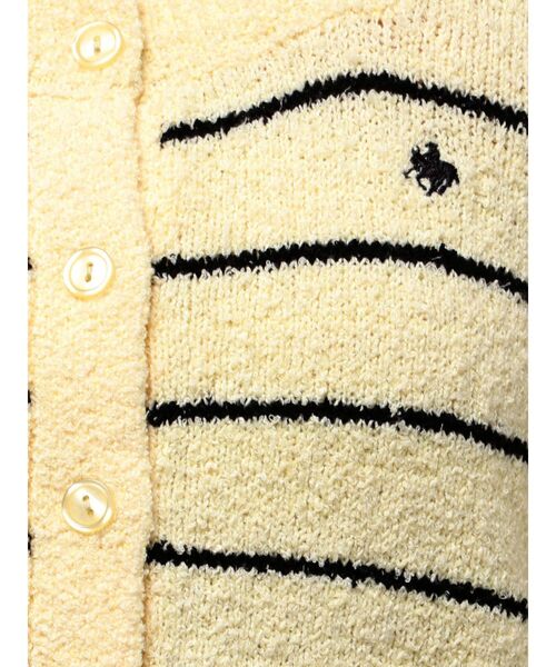 LAGUNAMOON(ラグナムーン)の「【POLO BCSコラボ】ブークレヤーンハーフスリーブコンパクトニットカーディガン(ニット/セーター・レディース・イエロー/オフホワイト/ネイビー/ホワイト/ライトブルー・FREE)」の12枚目の写真