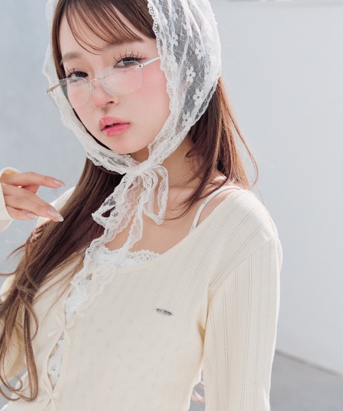 OLIVE des OLIVE（オリーブデオリーブ）の「映えリボントップス（Tシャツ/カットソー・レディース・ブラック/ピンク/サックスブルー/イエロー・FREE）」の3枚目の写真