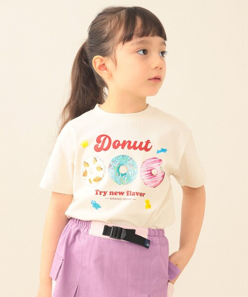 BEAMS mini(ビームスミニ)の「たべもの 半袖 Tシャツ 2026SS(90~140cm)(Tシャツ/カットソー・キッズ・サックスブルー/ホワイト系その他5・100/140/130/120/110/90)」の2枚目の写真