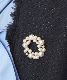 green label relaxing | サークル フェイクパール パヴェ ブローチ(ブローチ/コサージュ)