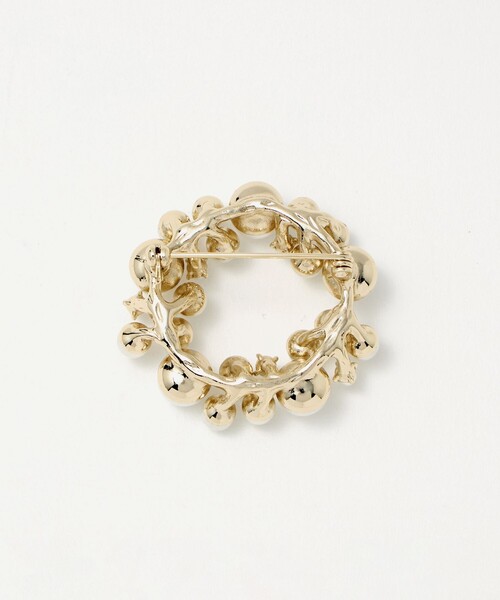 green label relaxing（グリーンレーベルリラクシング）の「サークル フェイクパール パヴェ ブローチ（ブローチ/コサージュ・レディース・オフホワイト・FREE）」の4枚目の写真