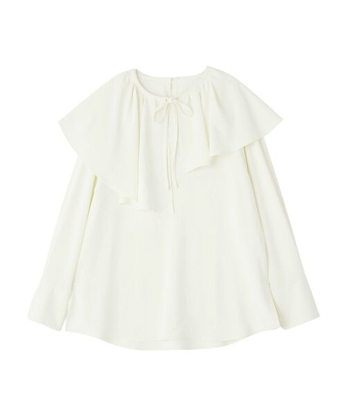 CRAFT STANDARD BOUTIQUE（クラフトスタンダードブティック）の「＜セレモニー／ハレの日＞2WAYフリルカラーブラウス／着脱可能◆（シャツ/ブラウス・レディース・ブラック/オフホワイト・FREE）」の4枚目の写真
