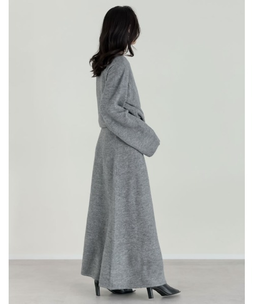 Re:EDIT（リエディ）の「[2点セット][セットアップ][手洗い可能][低身長サイズ有]カシミヤタッチカシュクールニットトップス×スカート（セットアップ・レディース・ブラウン/グレー/ブラック/アイボリー・SHORT/AM/MEDIUM/LARGE）」の20枚目の写真