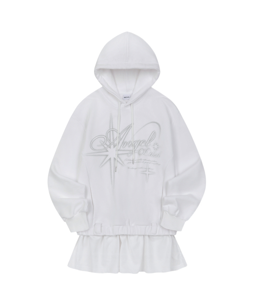 エンジェルレイヤードスカートフードTシャツ - OFF WHITE（パーカー