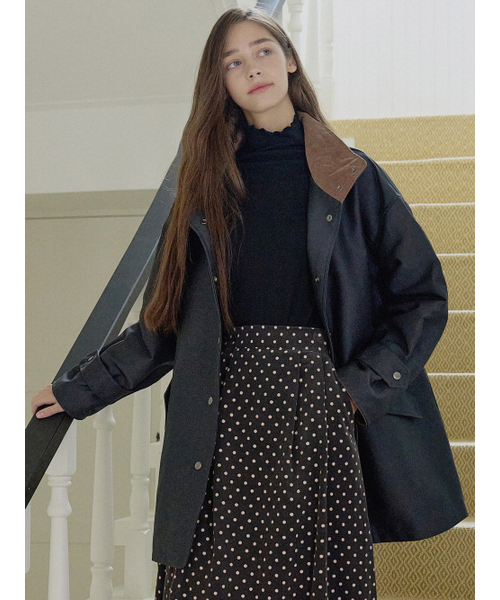 AVANT-G(アバン)の「Band Neck Half Trench Jacket - NAVY(トレンチコート・レディース・その他・FREE)」の3枚目の写真