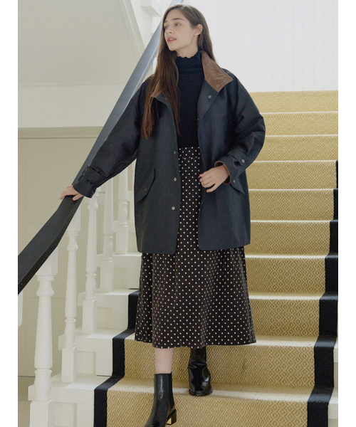 AVANT-G(アバン)の「Band Neck Half Trench Jacket - NAVY(トレンチコート・レディース・その他・FREE)」の4枚目の写真
