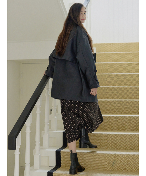 AVANT-G(アバン)の「Band Neck Half Trench Jacket - NAVY(トレンチコート・レディース・その他・FREE)」の6枚目の写真