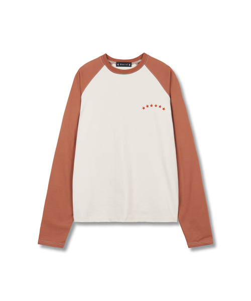 BLUESUNFLOWER（ブルーサンフラワー）の「エッセンシャルシグネチャー刺繍ラグラン長袖Tシャツ[キャメル]（Tシャツ/カットソー・メンズ・その他・MEDIUM/LARGE）」の2枚目の写真