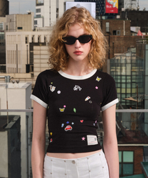 スティッカーリングTシャツ（ブラック）