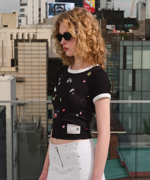 FOR THE WEATHER(フォーザウェザー)の「スティッカーリングTシャツ(ブラック)(Tシャツ/カットソー・レディース・その他・SMALL/MEDIUM)」の2枚目の写真