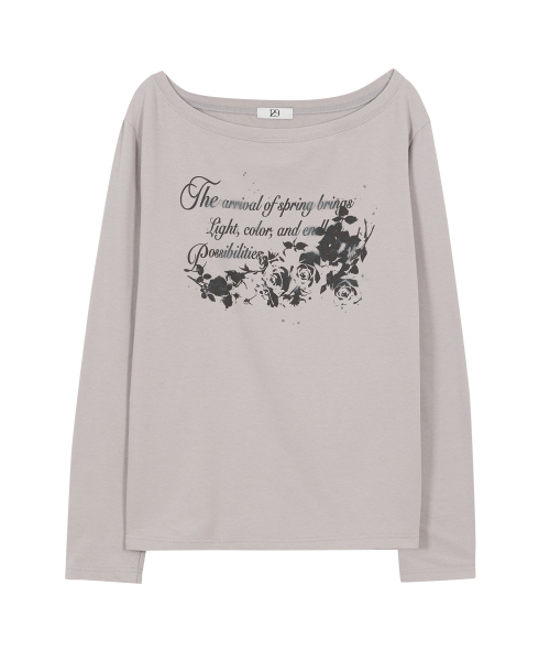 ILLIGO(イリゴ)の「ヴィンテージローズロングスリーブグレー(Tシャツ/カットソー・レディース・その他・ONE SIZE)」の4枚目の写真