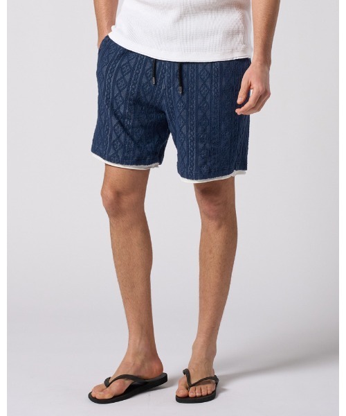 wjk(ダヴルジェイケイ)の「jacquard summer knit shorts(その他パンツ・メンズ・トップグレー/ブラック/ネイビー・SMALL/MEDIUM/LARGE/X-LARGE)」の4枚目の写真