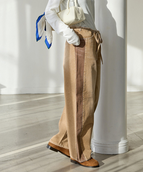 JOURNAL STANDARD(ジャーナルスタンダード)の「13ozカラーライン デニム(デニムパンツ・レディース・ベージュ/ブルー系その他・36/38)」の1枚目の写真