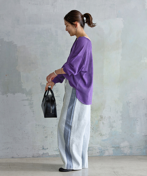 JOURNAL STANDARD(ジャーナルスタンダード)の「13ozカラーライン デニム(デニムパンツ・レディース・ベージュ/ブルー系その他・36/38)」の4枚目の写真