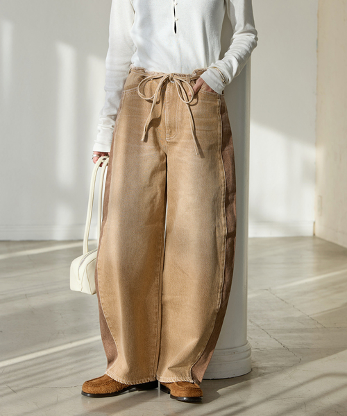 JOURNAL STANDARD(ジャーナルスタンダード)の「13ozカラーライン デニム(デニムパンツ・レディース・ベージュ/ブルー系その他・36/38)」の8枚目の写真