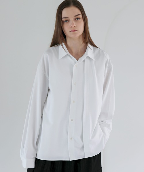 SOCCE（ソーシー）の「ルーズシルエットアシメトリックレイヤーシャツ（シャツ/ブラウス・メンズ・サックスブルー/ブラック/ホワイト・M/S/XL/L）」の7枚目の写真