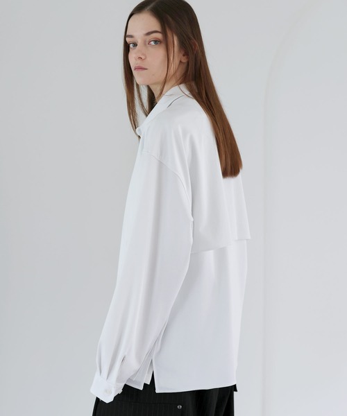 SOCCE（ソーシー）の「ルーズシルエットアシメトリックレイヤーシャツ（シャツ/ブラウス・メンズ・サックスブルー/ブラック/ホワイト・M/S/XL/L）」の8枚目の写真