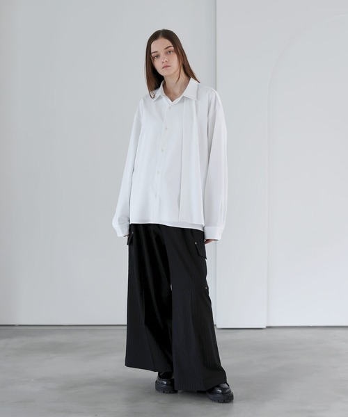 SOCCE（ソーシー）の「ルーズシルエットアシメトリックレイヤーシャツ（シャツ/ブラウス・メンズ・サックスブルー/ブラック/ホワイト・M/S/XL/L）」の10枚目の写真