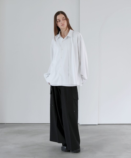 SOCCE（ソーシー）の「ルーズシルエットアシメトリックレイヤーシャツ（シャツ/ブラウス・メンズ・サックスブルー/ブラック/ホワイト・M/S/XL/L）」の11枚目の写真