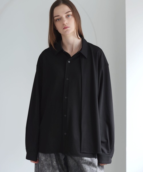 SOCCE（ソーシー）の「ルーズシルエットアシメトリックレイヤーシャツ（シャツ/ブラウス・メンズ・サックスブルー/ブラック/ホワイト・M/S/XL/L）」の15枚目の写真