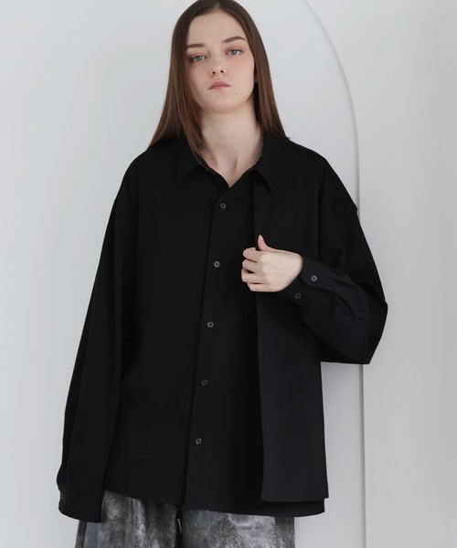 SOCCE（ソーシー）の「ルーズシルエットアシメトリックレイヤーシャツ（シャツ/ブラウス・メンズ・サックスブルー/ブラック/ホワイト・M/S/XL/L）」の17枚目の写真