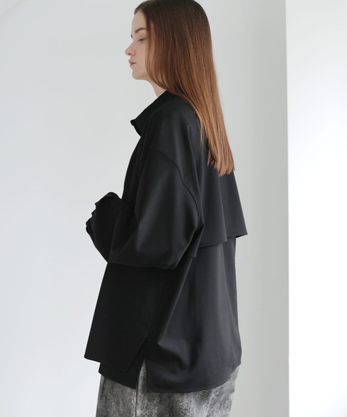 SOCCE（ソーシー）の「ルーズシルエットアシメトリックレイヤーシャツ（シャツ/ブラウス・メンズ・サックスブルー/ブラック/ホワイト・M/S/XL/L）」の20枚目の写真