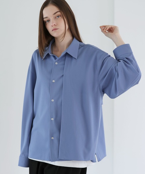 searoomlynn  ルーズシルエットシャツ  ブルー loose silhouette standard shirt / blue（ルーズシルエット