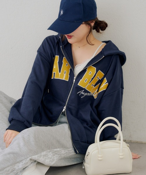 フードロゴZIPパーカー（パーカー）｜Another Branch olive des