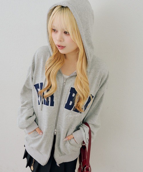 フードロゴZIPパーカー（パーカー）｜Another Branch olive des