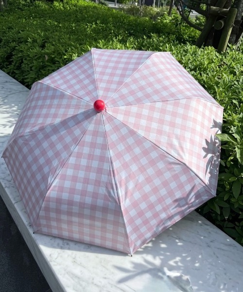 セール】【晴雨兼用】【自動開閉】持ち運びバッグ付き チェック柄